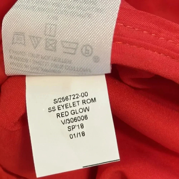 Banana Republic Eyelet Romper Red Glow Size 8 - Picture 7 of 8